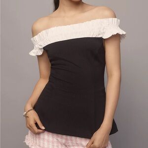 NEW Maeve Off-The-Shoulder Hourglass Tuxedo Top Size XS